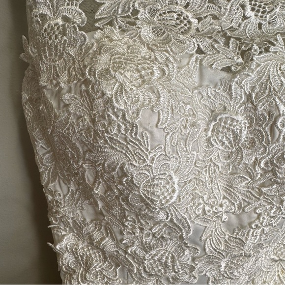 Cocktail Gown Wedding Short Tutu Floral Lace Tiered Organza Size XS - Picture 9 of 16